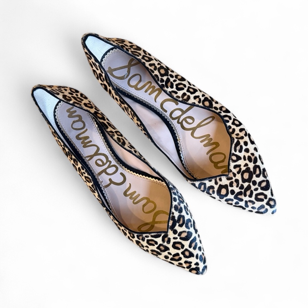 Rare Sam Edelman Riza Flats Size 13 Leopard Print Calf Hair Pointed Toe